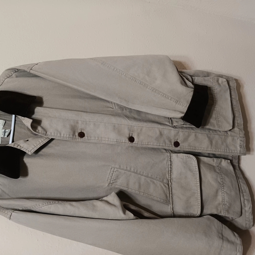 Beige  Jacket with Brown Neck